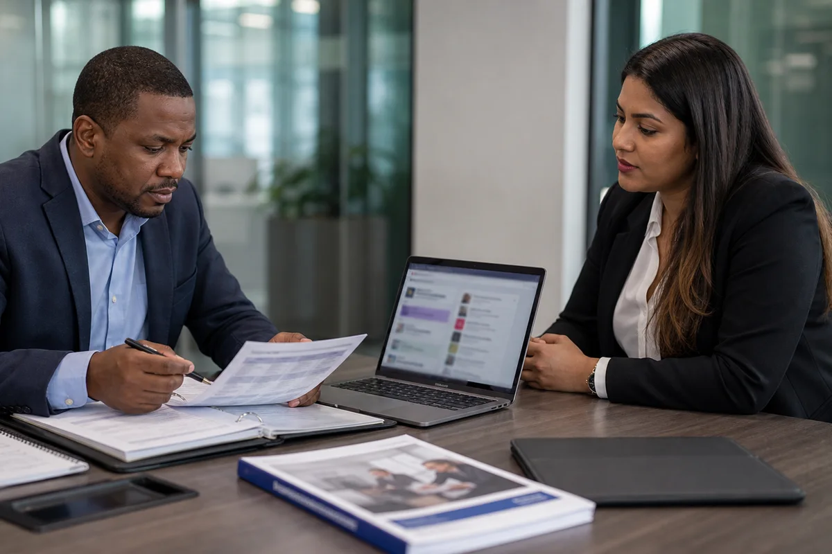 Provider team reviewing accreditation proof and public claims for How can employers verify that a provider is properly accredited?