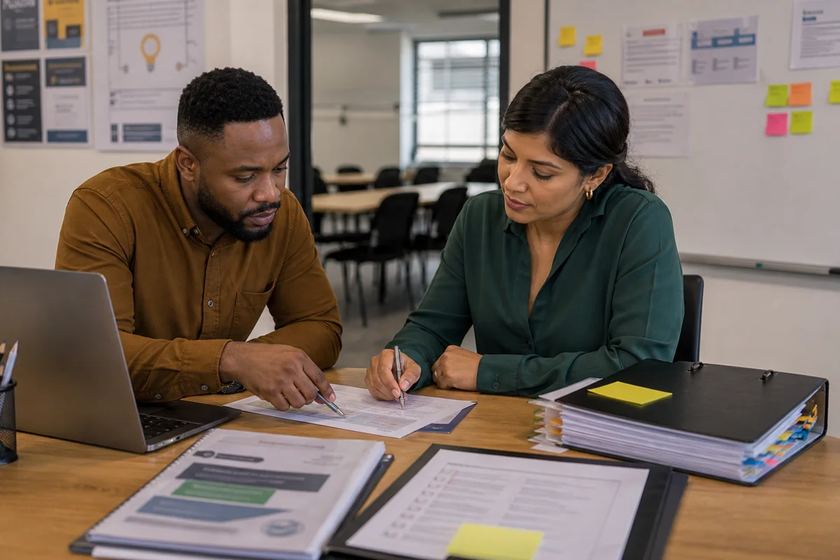 Training provider staff reviewing learner evidence for I want to start a training company in South Africa. Do I need accreditation before enrolling learners?